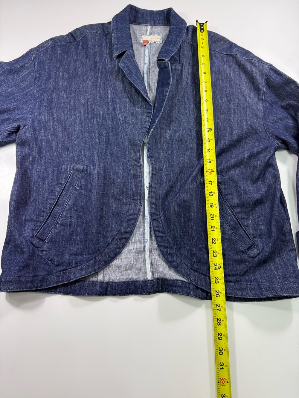 Anthropologie Pilcro Denim Blazer with a Structured Notch Collar - Picture 3 of 10